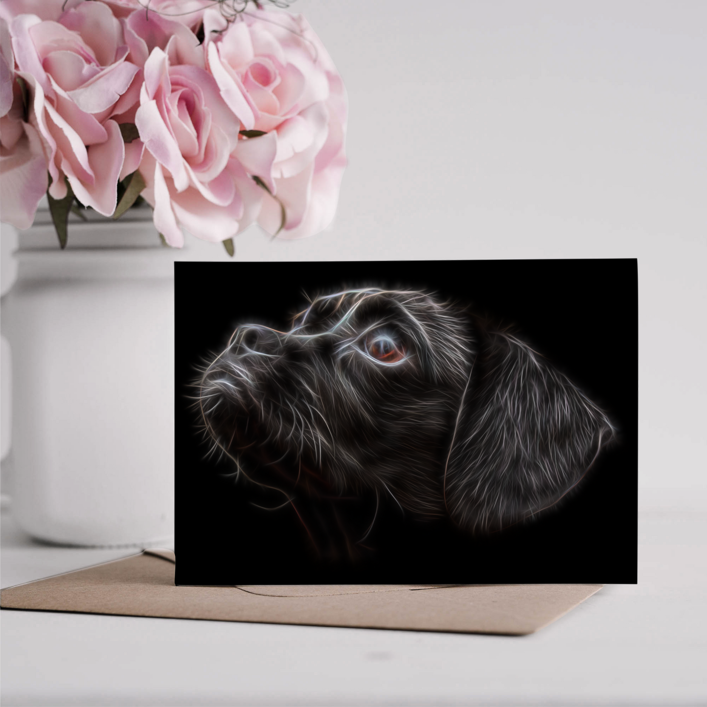 Black Puggle Greeting Card Blank Inside for Birthdays or any other Occasion