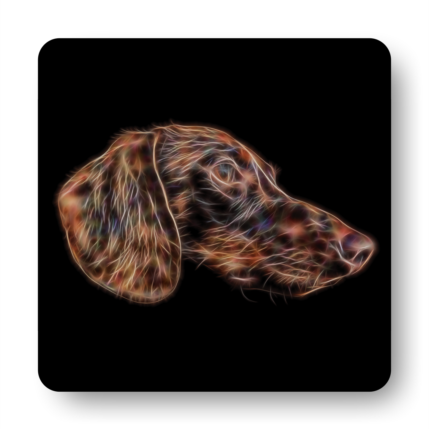 Chocolate Dachshund #4 Coaster Fractal Art Design