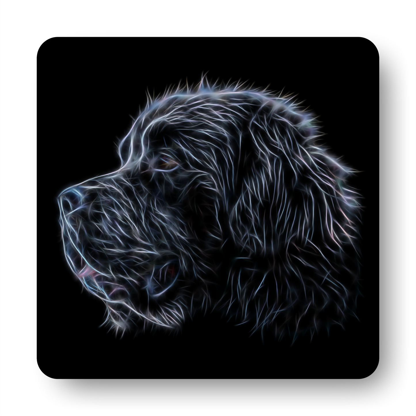 Newfoundland black #2 Coaster Fractal Art Design