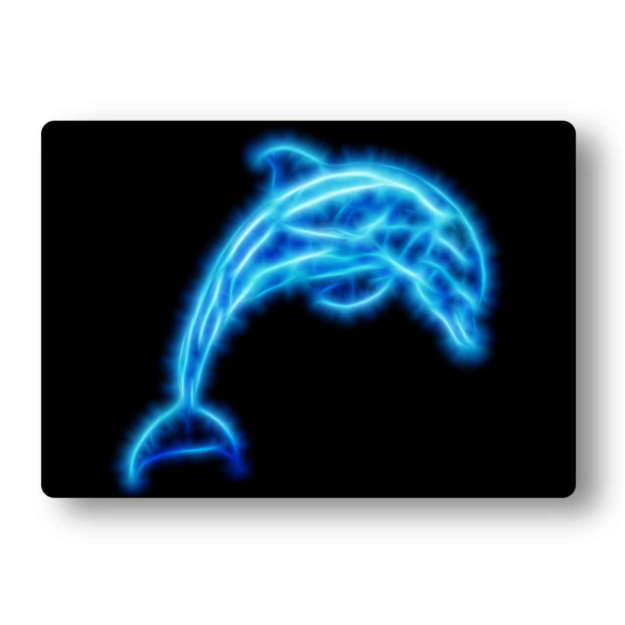 Dolphin (Blue) Fractal Art Metal Wall Plaque