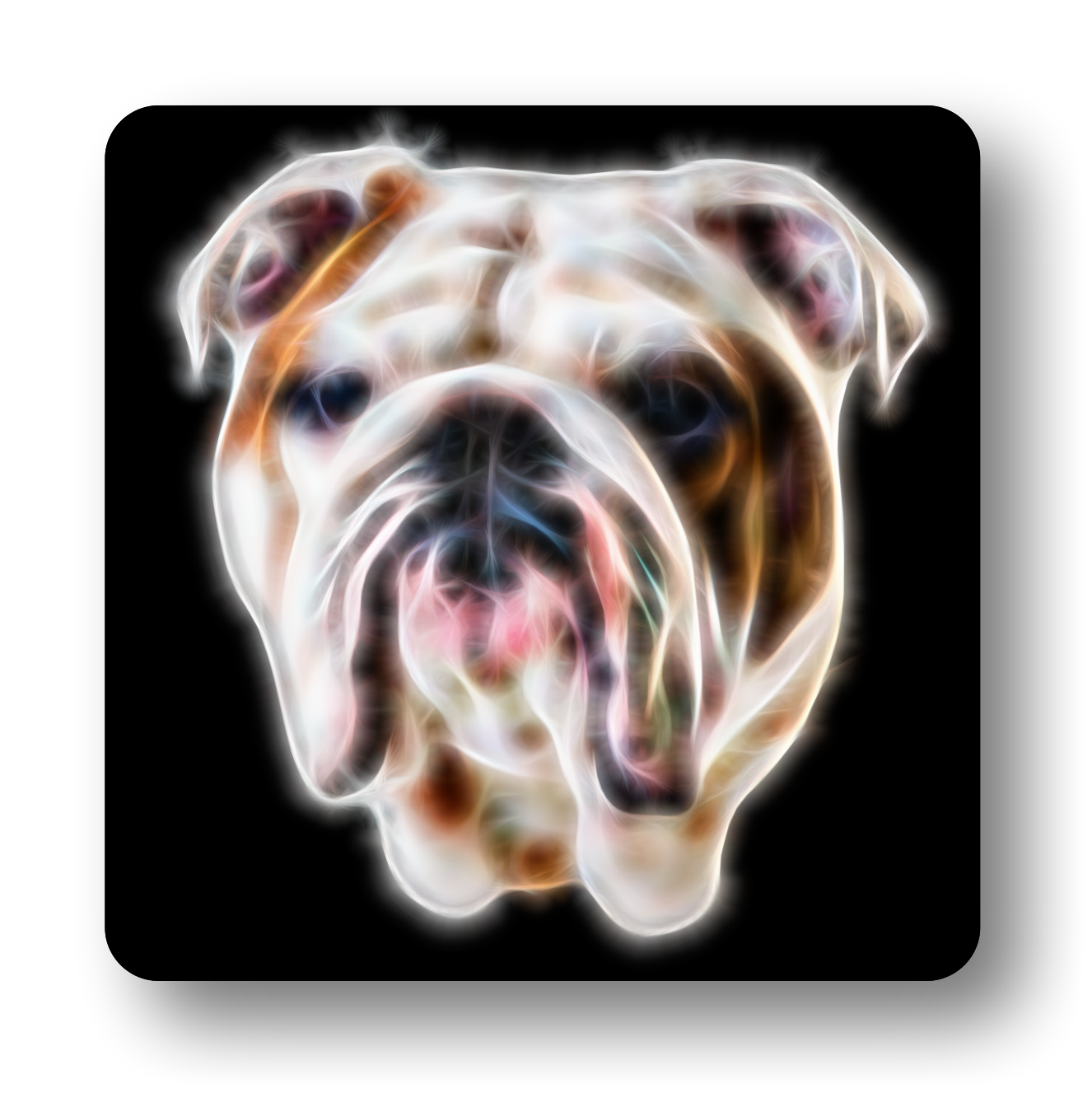 English Bulldog Coaster Fractal Art Design