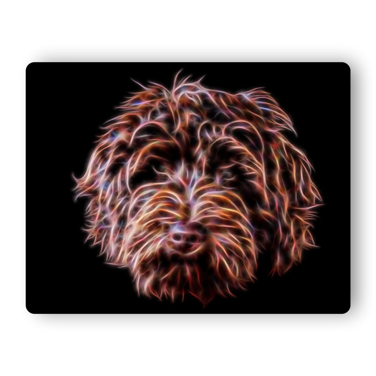 Chocolate Labradoodle Metal Wall Plaque. Also available as Keychain or Coaster.