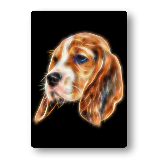 Beagle Fractal Art Aluminium Metal Wall Plaque. Also available as Mouse Pad, Keychain or Coaster.