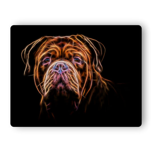 Dogue De Bordeaux Metal Wall Plaque with Stunning Fractal Art Design #3. Also available as Keychain or Coaster.