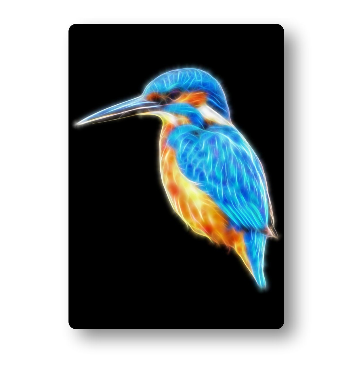 Kingfisher Aluminium Metal Wall Plaque. Also available as Mouse Pad, Keychain or Coaster.