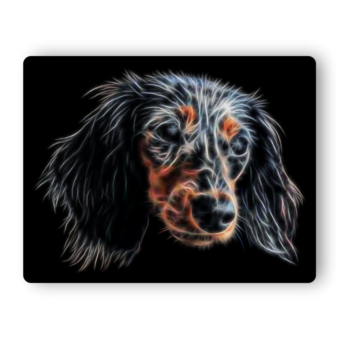 Tricolour Dachshund Metal Wall Plaque. Also available as Mouse Pad, Keychain or Coaster.