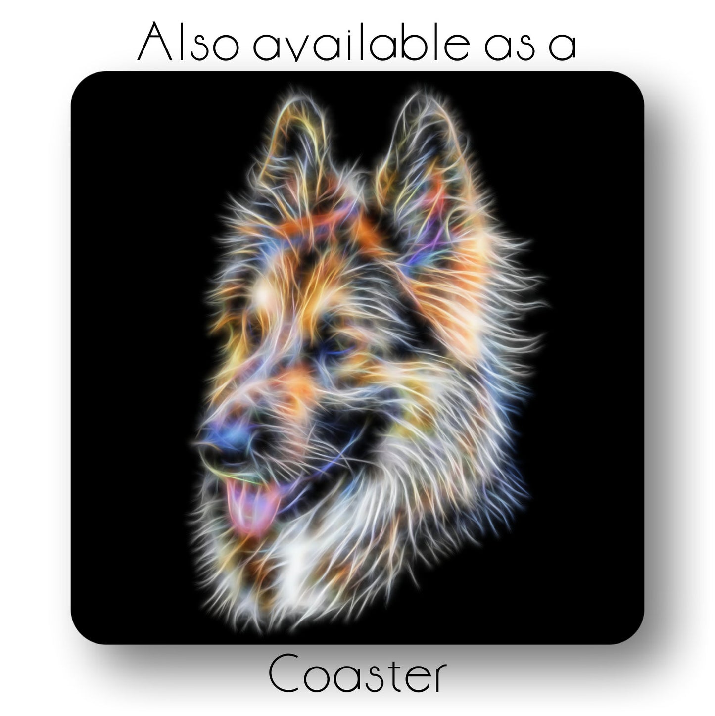 Long Haired German Shepherd Metal Wall Plaque. Also available as Mouse Pad, Keychain or Coaster.