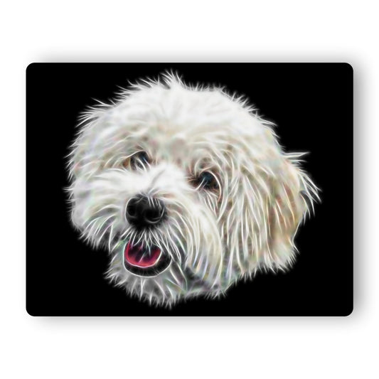 Coton De Tulear Metal Wall Plaque with Stunning Fractal Art Design