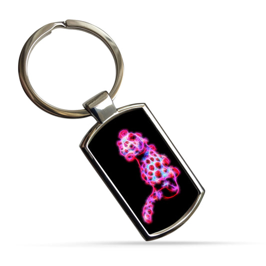 Seahorse Metal Rectangle Keyring.