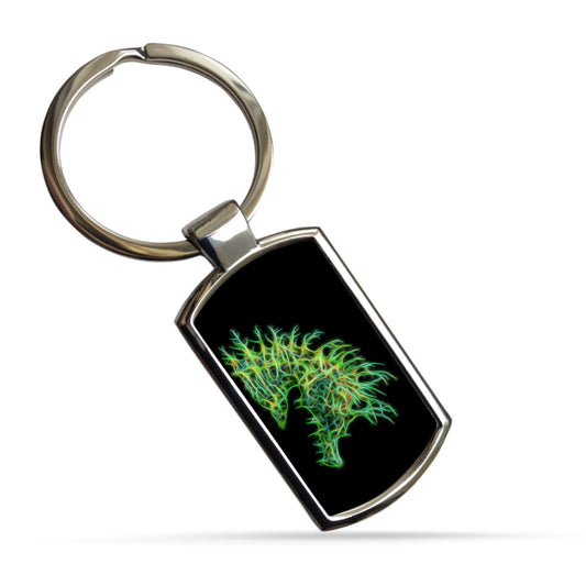 Seahorse Metal Rectangle Keyring.