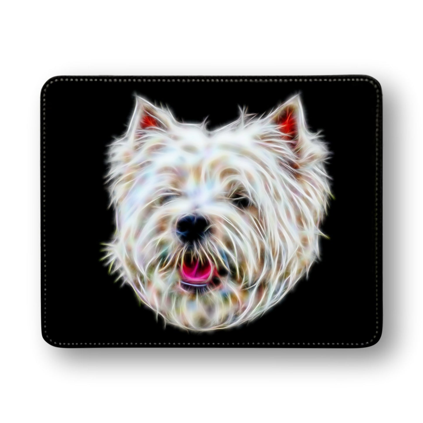 West Highland Terrier Metal Wall Plaque with Stunning Fractal Art Design. Also available as Mouse Pad, Keychain or Coaster.