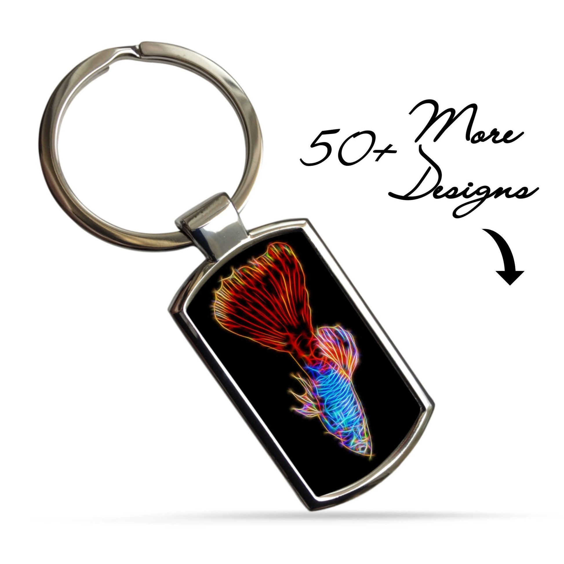Fish Keychain / Keyring / Bagtag including Betta, Cichlid, Guppy, Discus, Angel.  A Perfect Gift for Aquatic Lover.