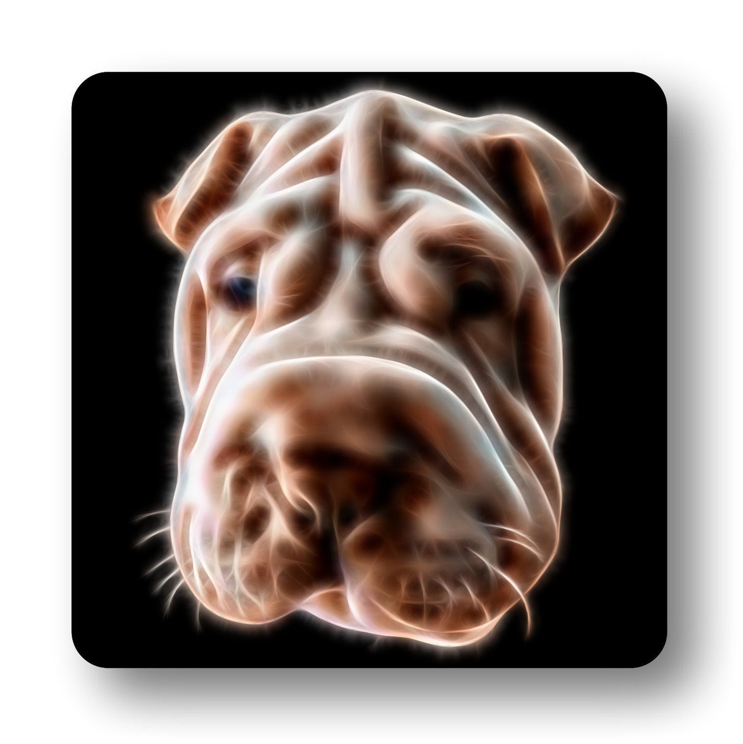 Shar Pei Metal Wall Plaque with Stunning Fractal Art Design. Also available as Mouse Pad,, Keychain, or Coaster.