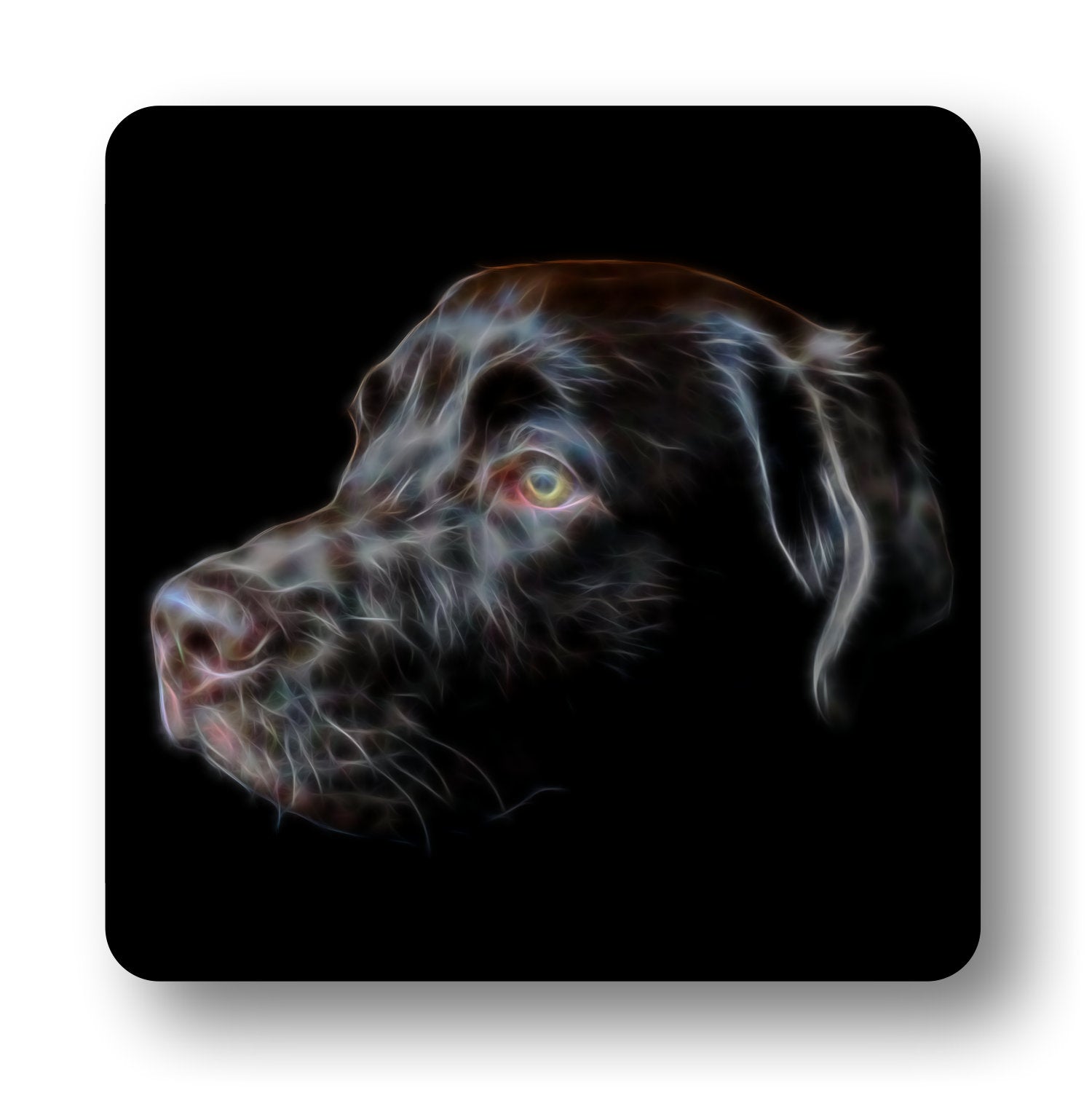 Chocolate Labrador Coasters, Set of 2, with Stunning Fractal Art Design, Dog Owner Gift