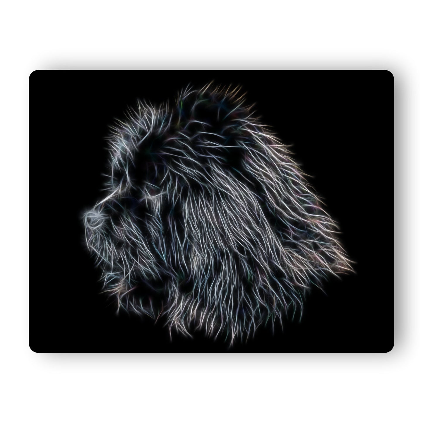 Black Chow Chow Metal Wall Plaque with Stunning Fractal Art Design,  Perfect Chow Chow Owner or Dog Lover Gift.