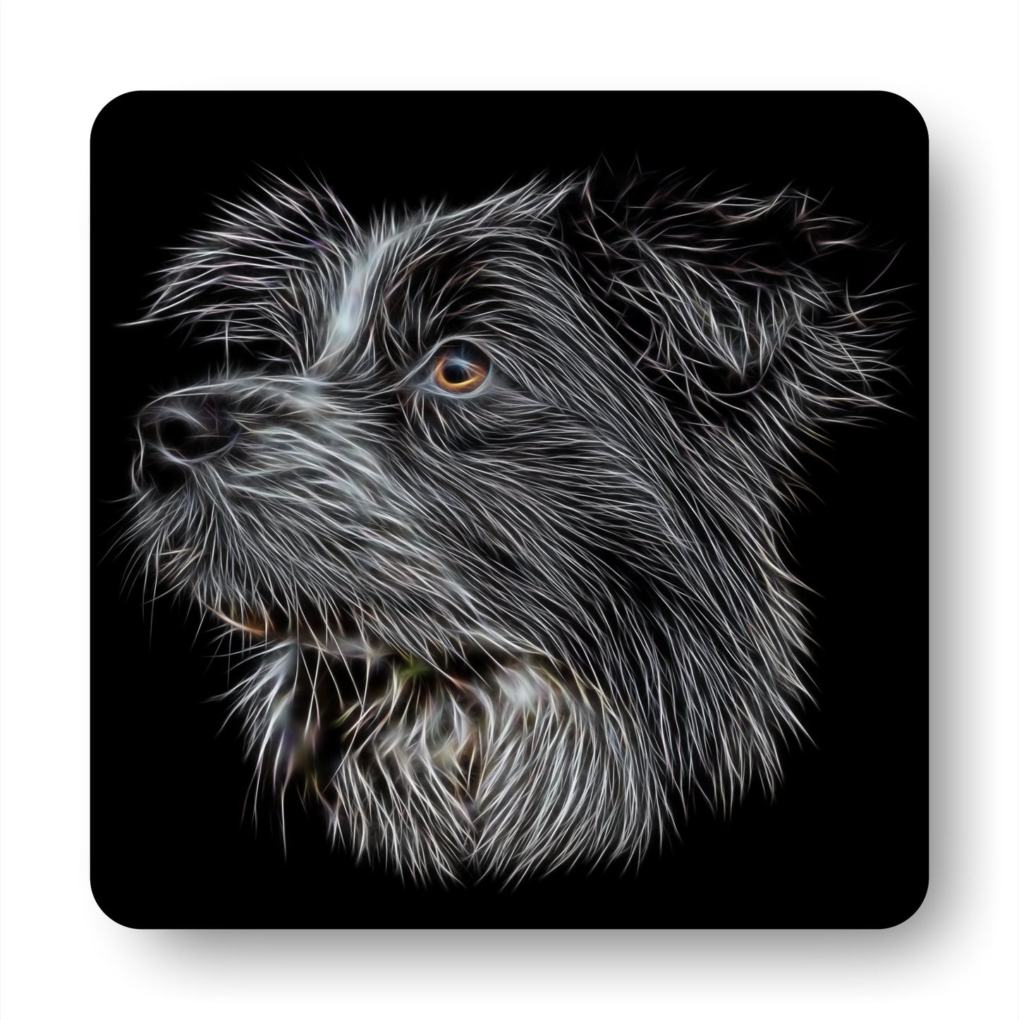 Border Collie Coasters with Stunning Fractal Art Design. Perfect Border Collie Owner Gift.