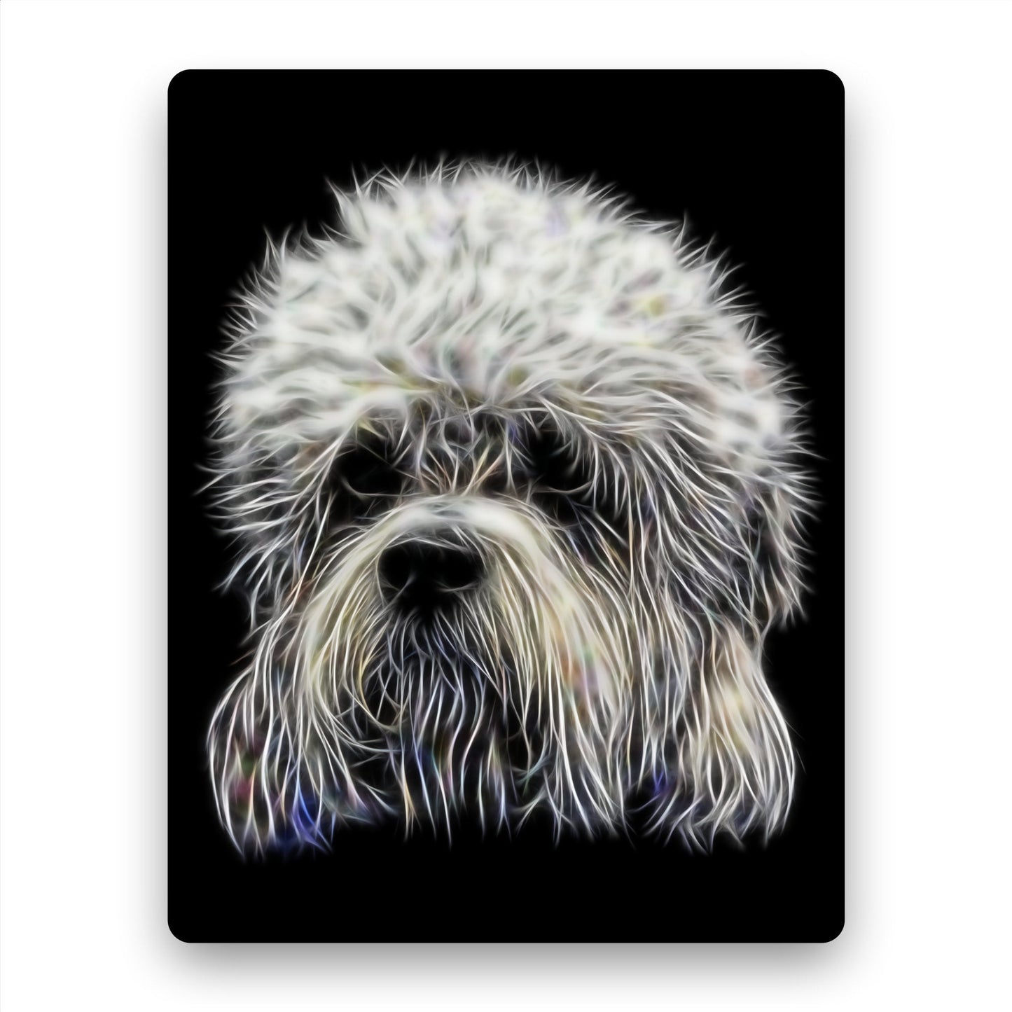 Dandie Dinmont Aluminium Metal Wall Plaque with Fractal Art Design, Gift for Dandie Dinmont Owner