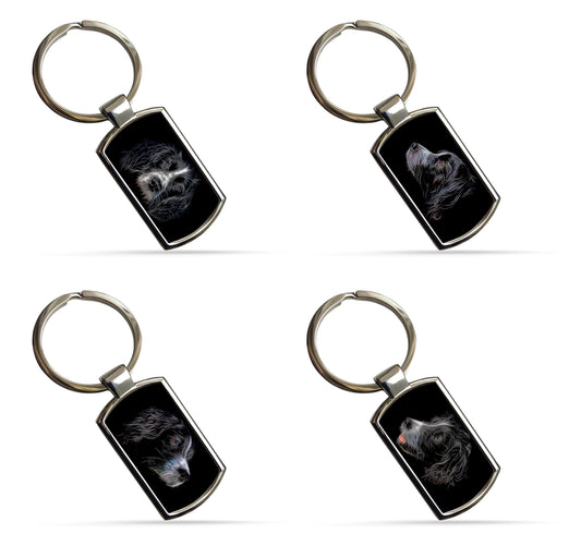 Sprollie Dog Keychain / Keyring / Bagtag with Stunning Fractal Art Design. A Perfect Gift for Dog Lover.