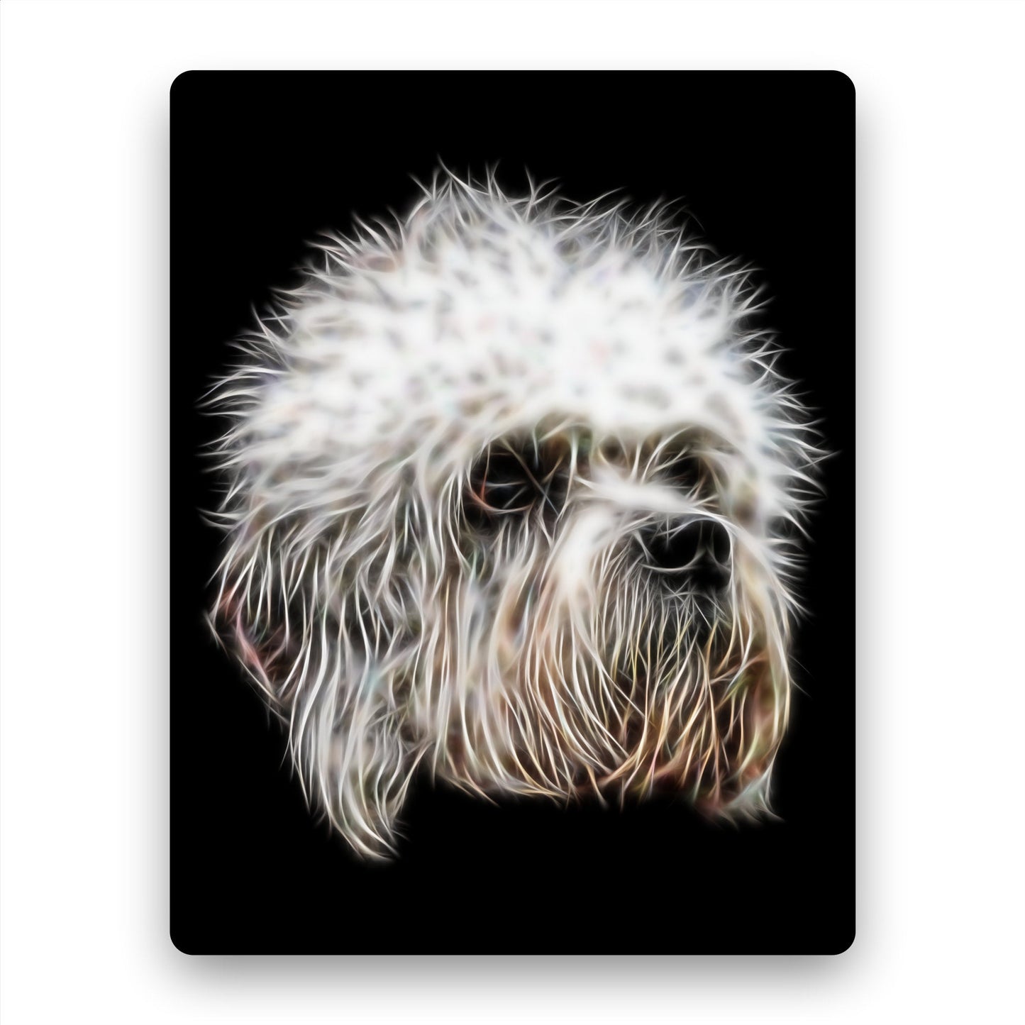 Dandie Dinmont Aluminium Metal Wall Plaque with Fractal Art Design, Gift for Dandie Dinmont Owner