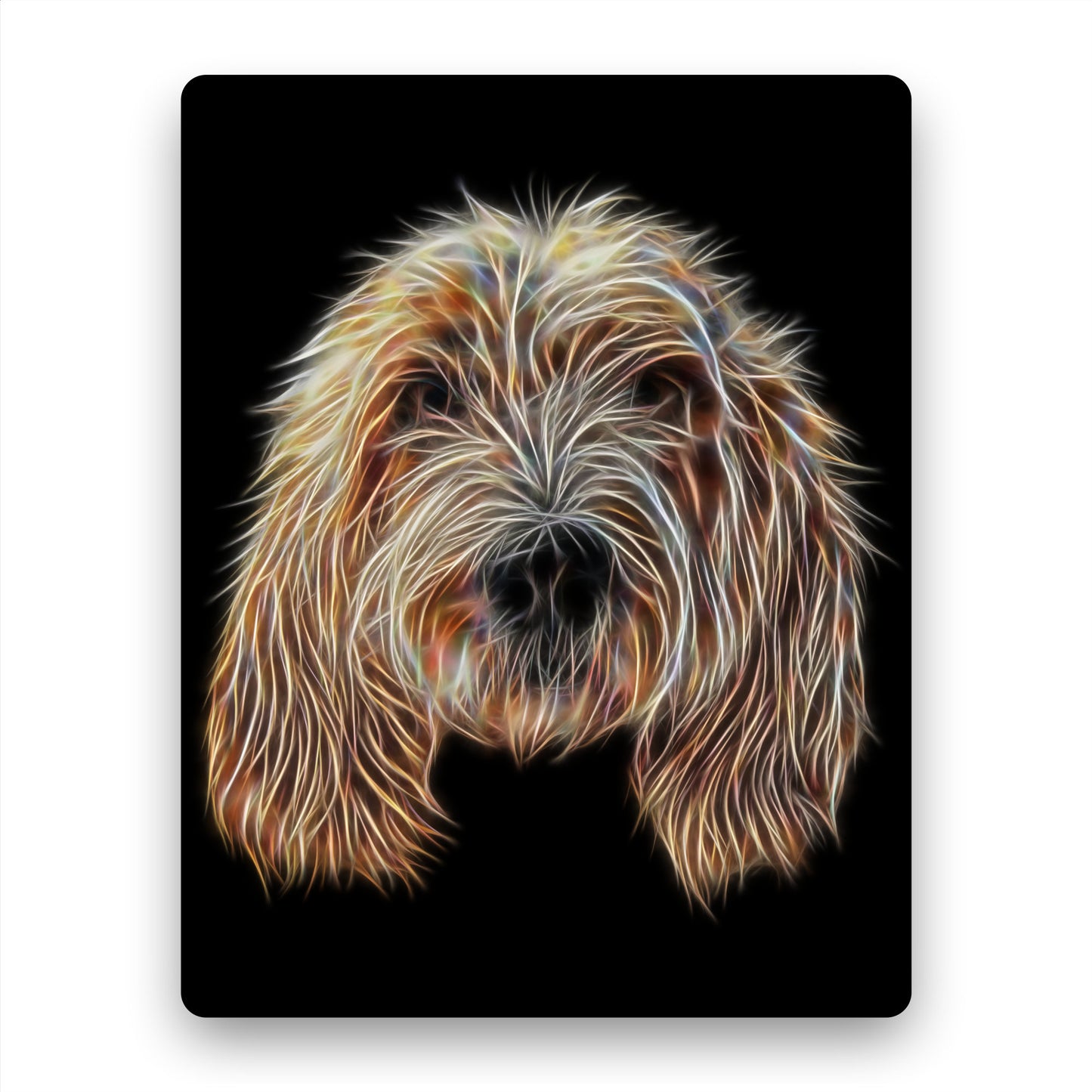 Basset Griffon Vendeen Fractal Art Aluminium Metal Wall Plaque