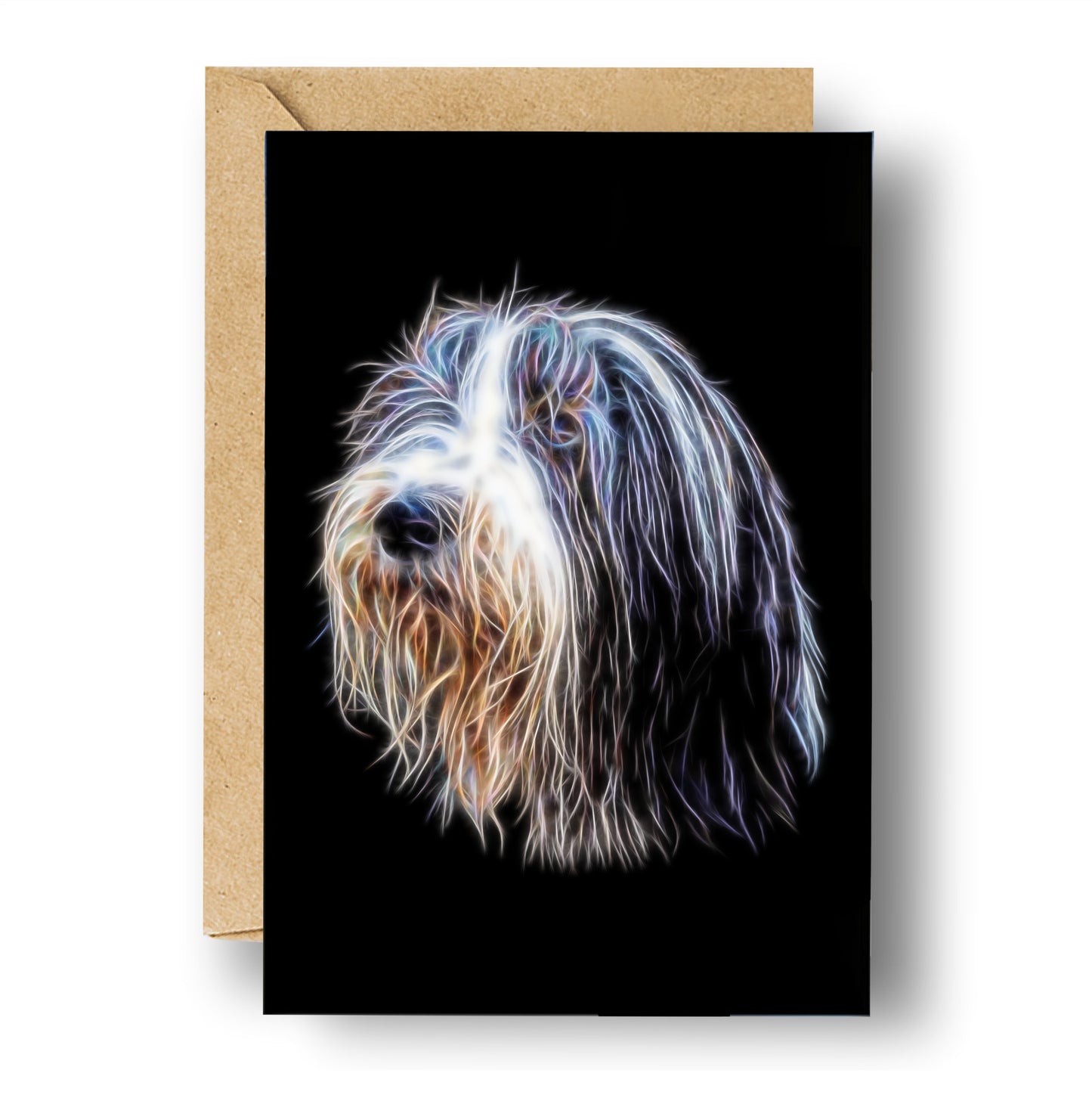 Bearded Collie Greeting Card Blank Inside for Birthdays or any other Occasion