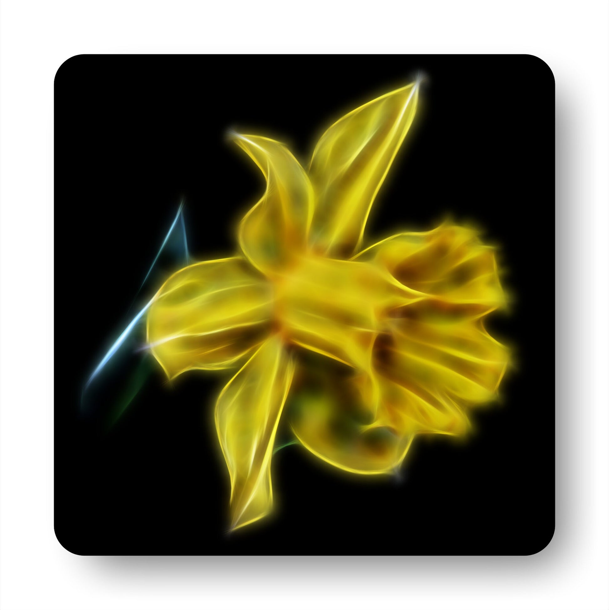 Daffodil Coasters with Stunning Fractal Art Design.