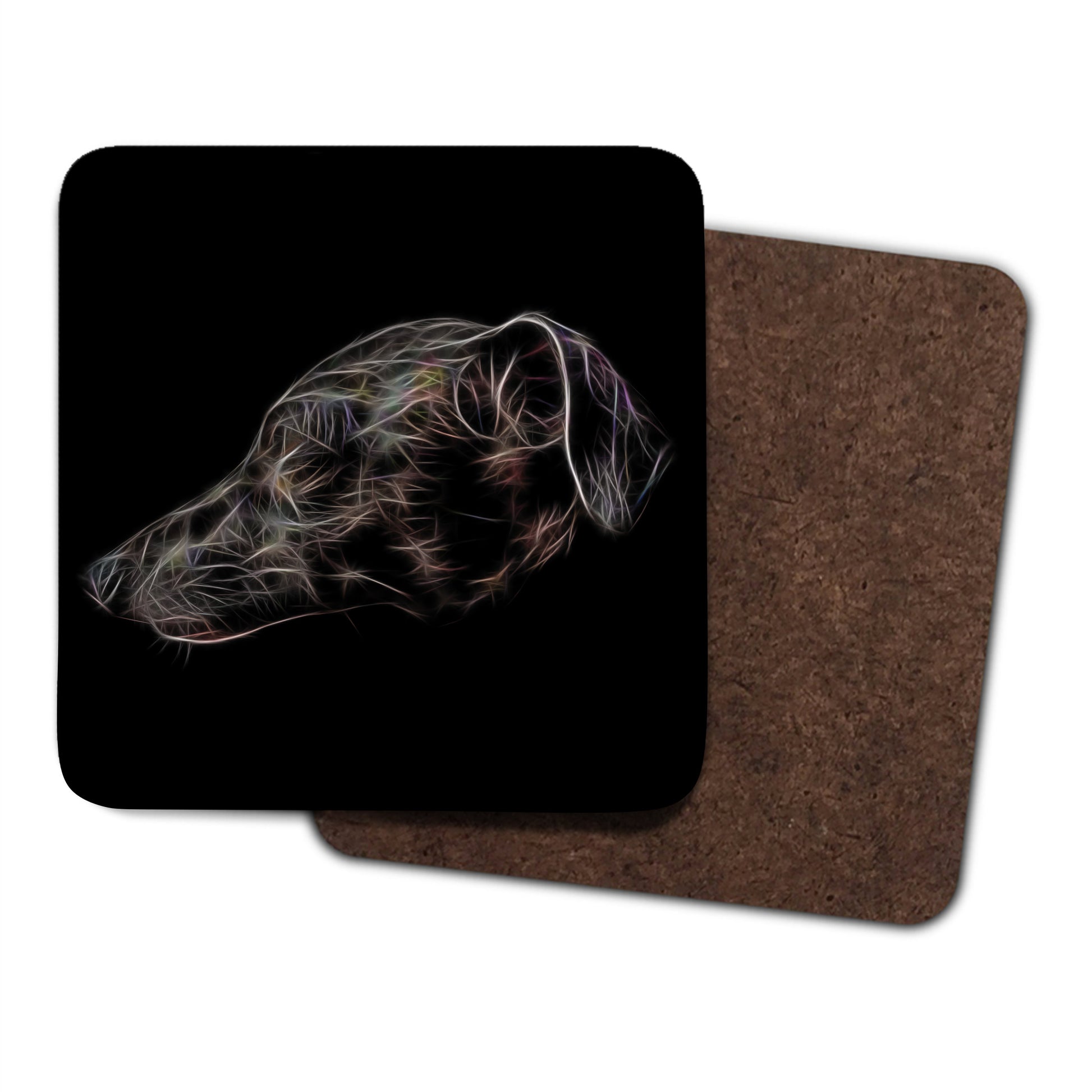 Italian Greyhound Coasters, Set of 2, with Stunning Fractal Art Design.