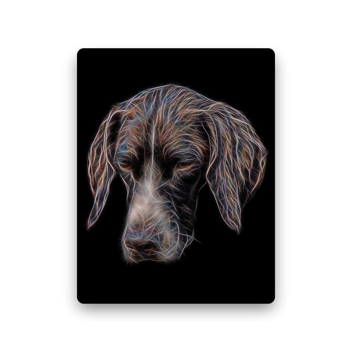 German Shorthaired Pointer Metal Wall Plaque with Stunning Fractal Art Design