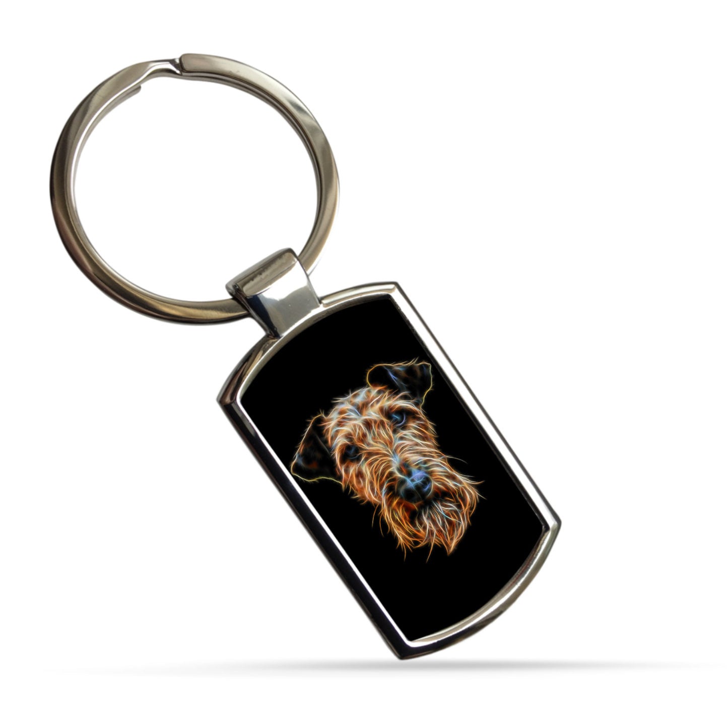 Airedale Terrier Metal Rectangle Keyring
