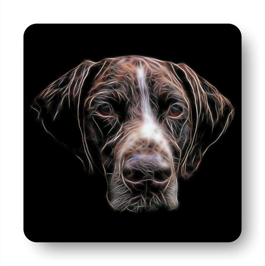 German Shorthaired Pointer Coasters, Set of 4, with Stunning Fractal Art Design