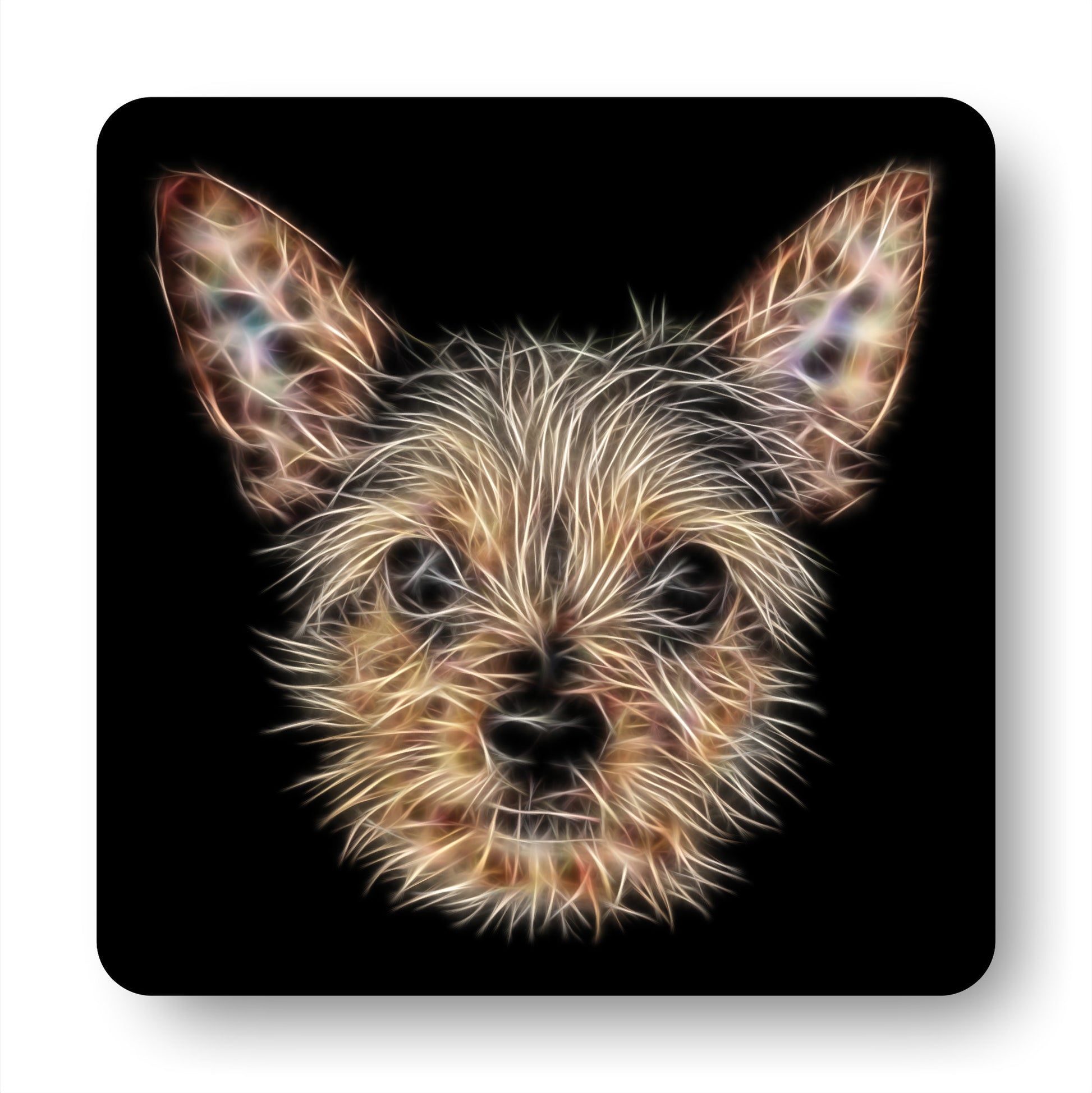 Chorkie Coasters, Set of 2, with Fractal Art Design, Perfect Chorkie Owner Gift