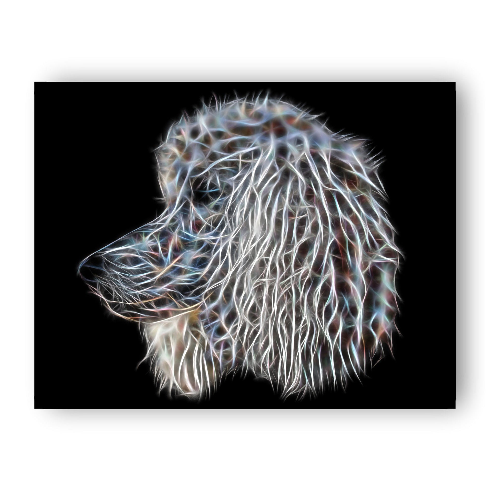 White Poodle Print with Stunning Fractal Art Design. Various Sizes Available