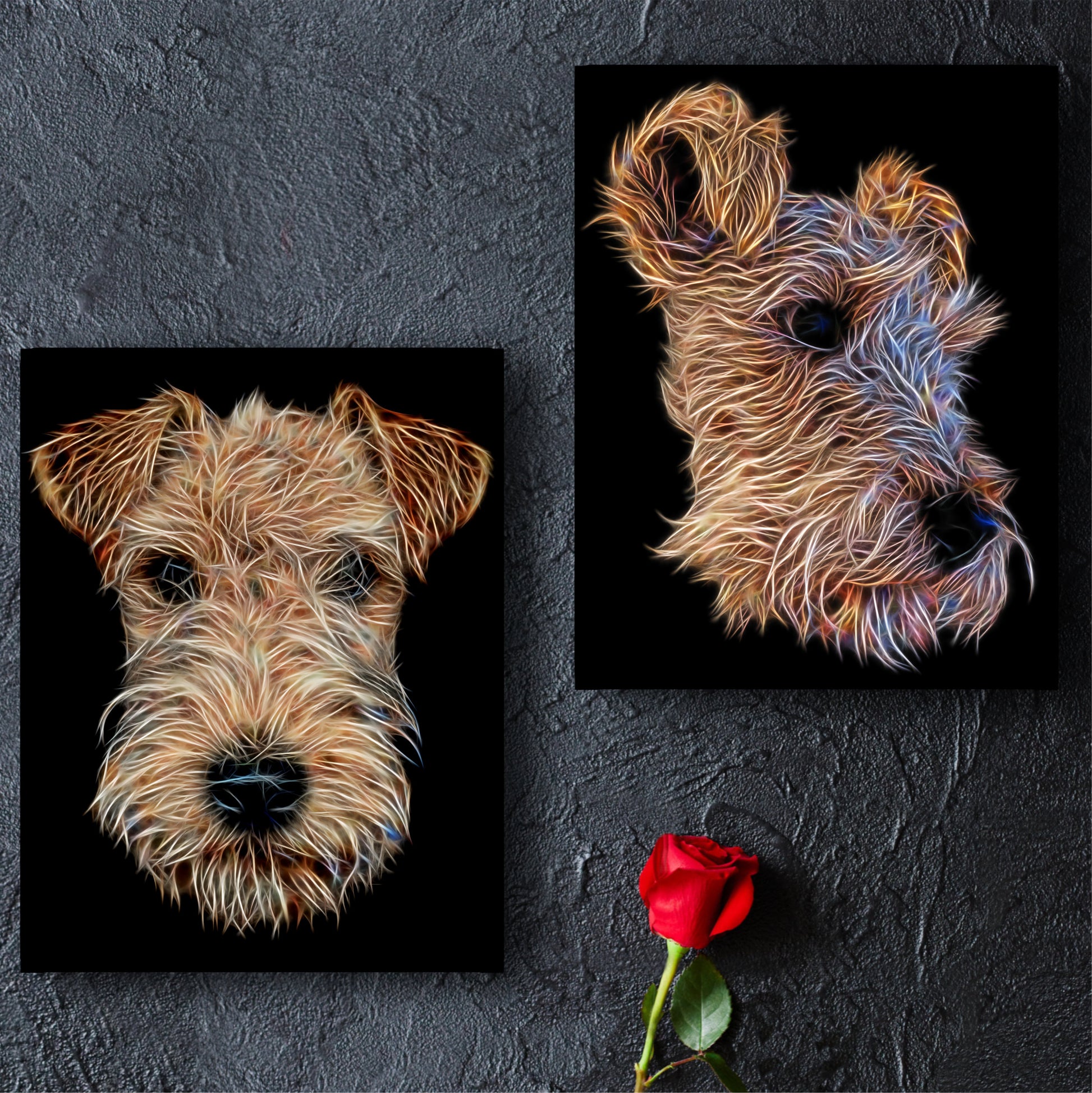 Lakeland Terrier Print with Stunning Fractal Art Design. Various Sizes Available