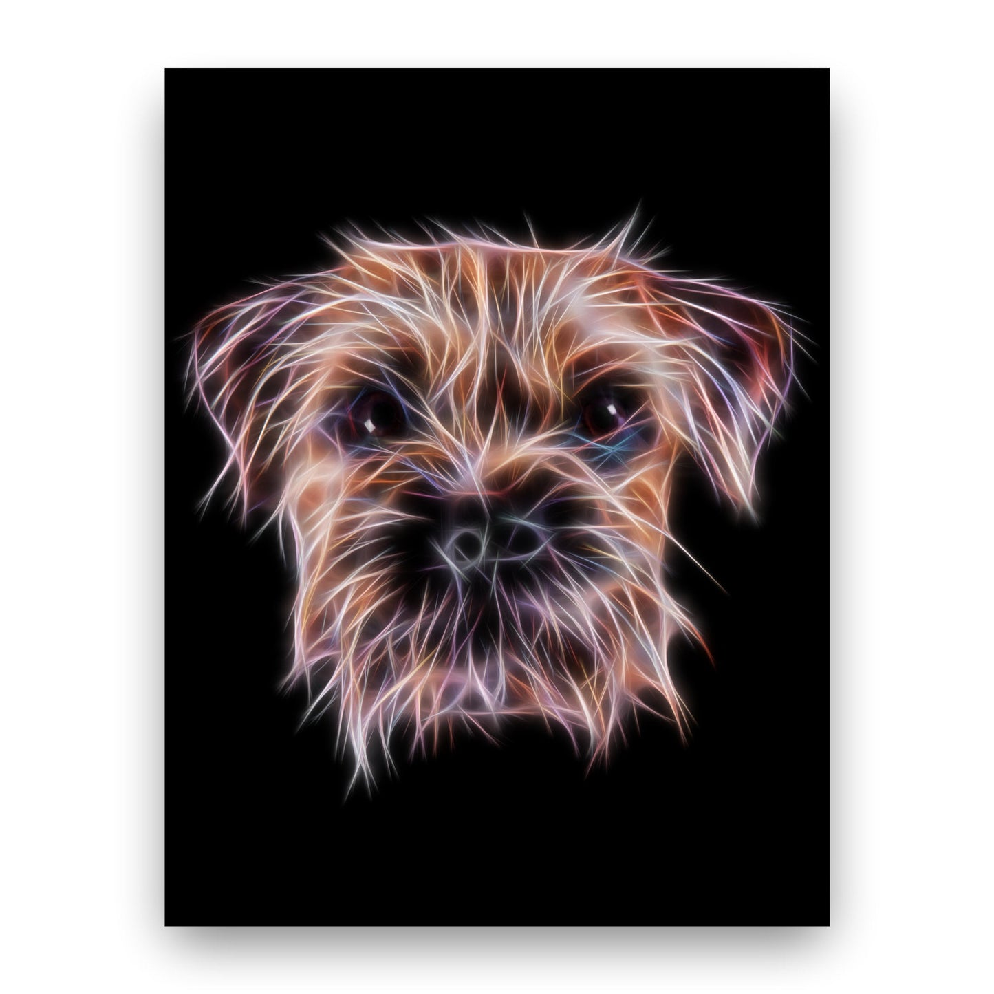 Border Terrier Print with Stunning Fractal Art Design. Various Sizes Available