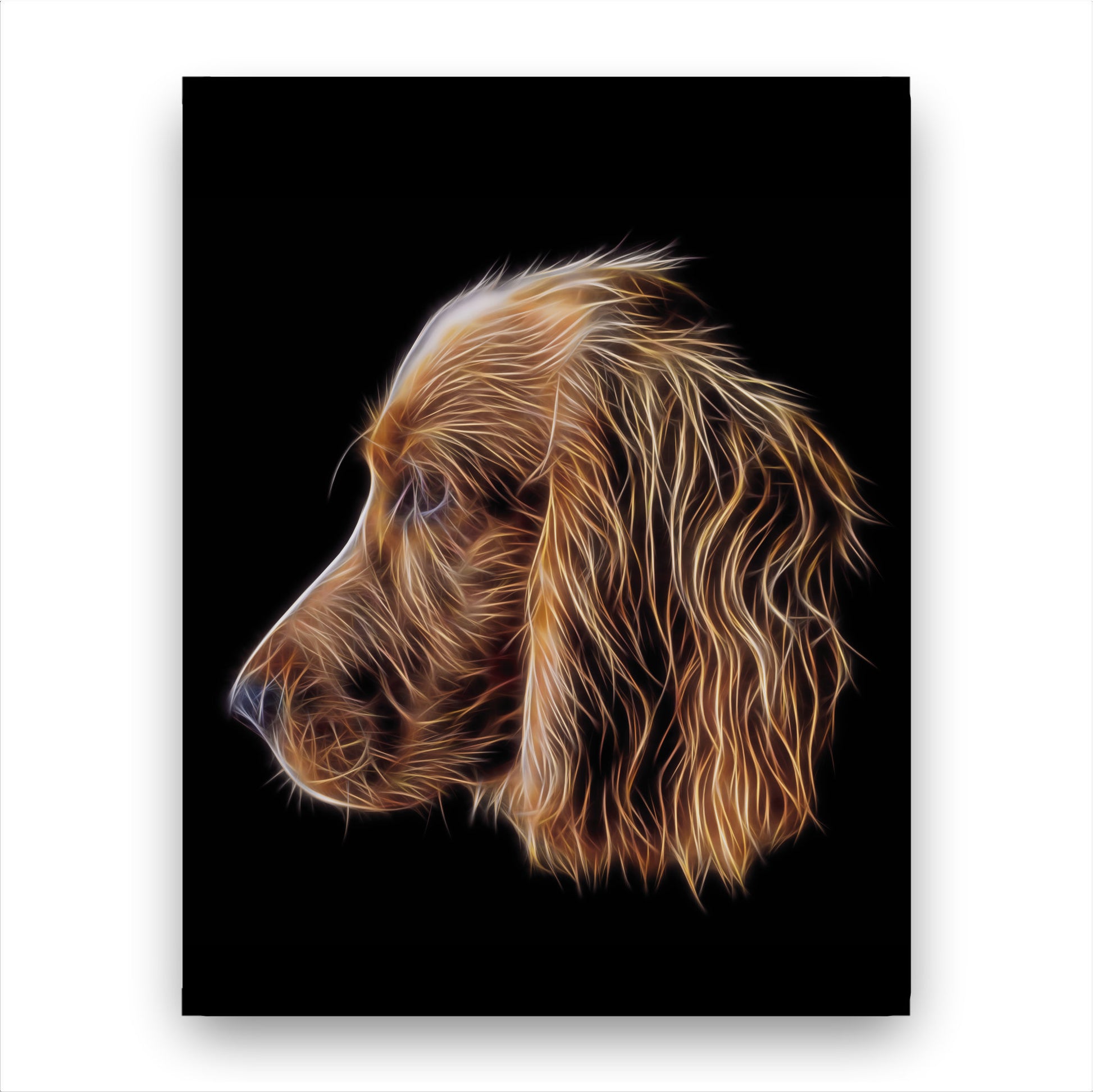 Red Working Cocker Spaniel Print with Stunning Fractal Art Design. Various Sizes Available