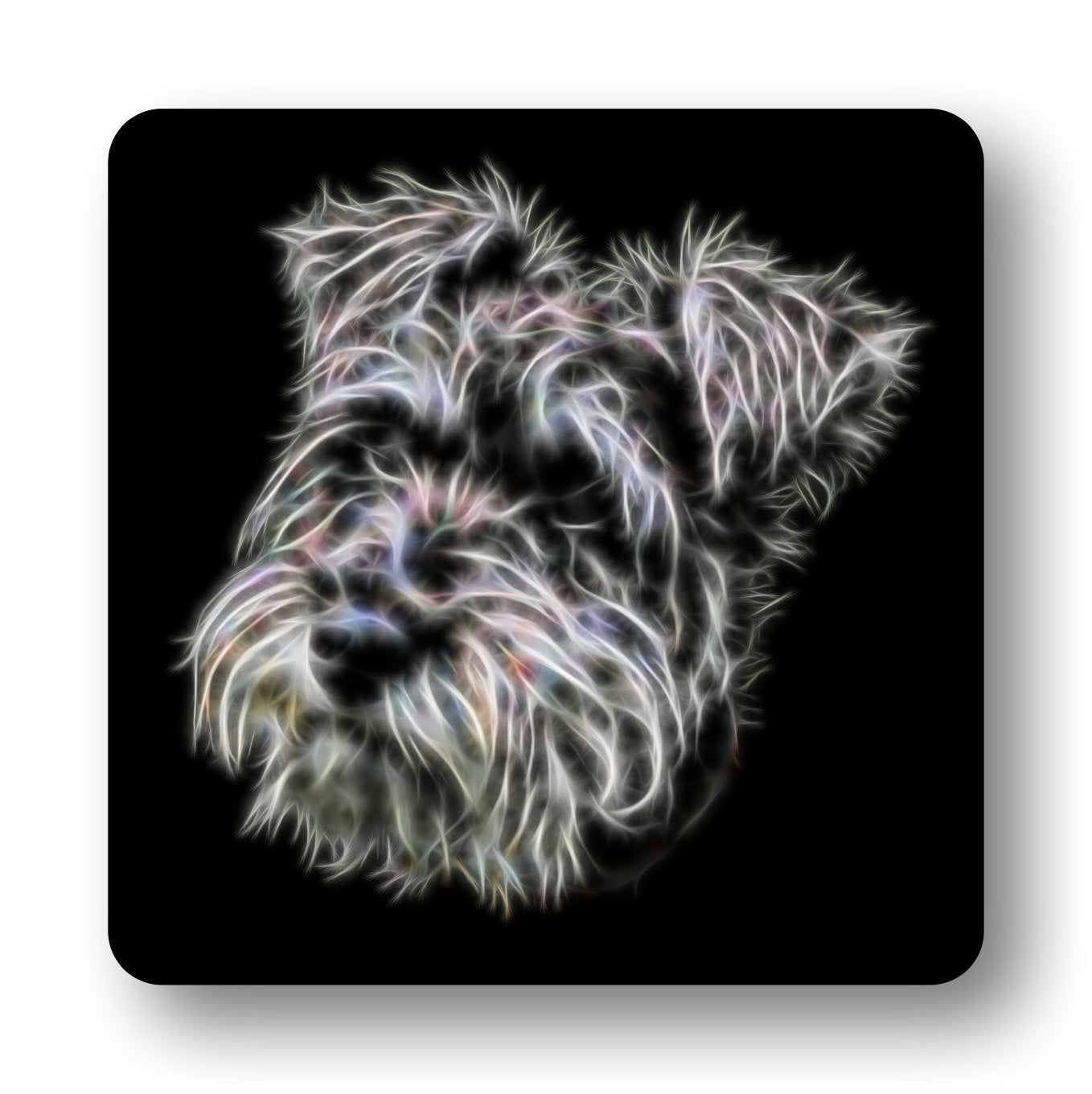 Schnauzer Coasters, Set of 4, with Stunning Fractal Art Design, Schnauzer Owner Gift