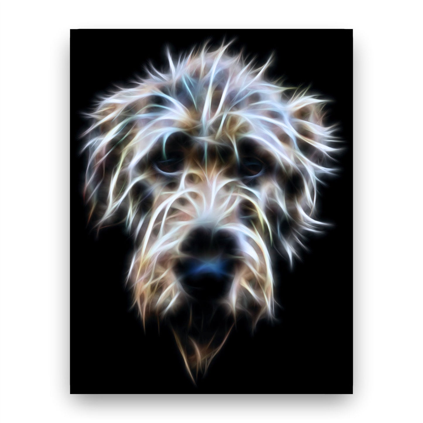 Irish Wolfhound Print with Stunning Fractal Art Design. Various Sizes Available