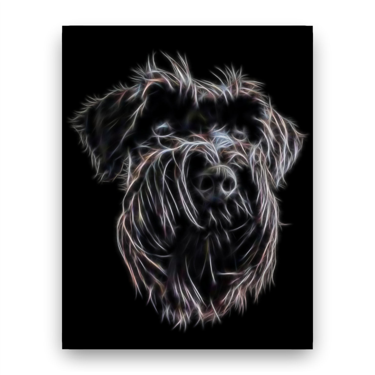 Black Schnauzer Print with Stunning Fractal Art Design. Various Sizes Available