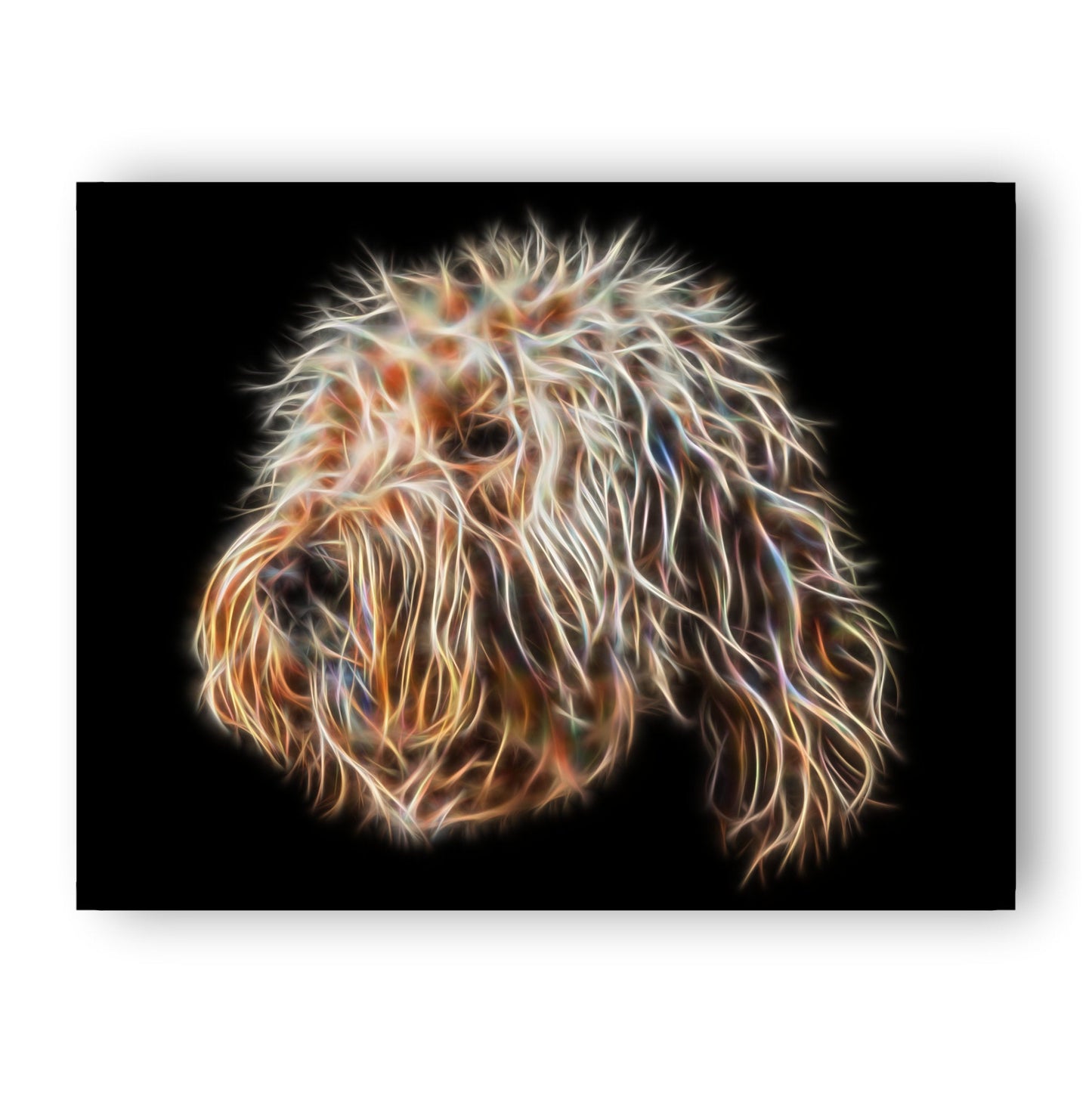 Gold Labradoodle Print with Stunning Fractal Art Design. Various Sizes Available
