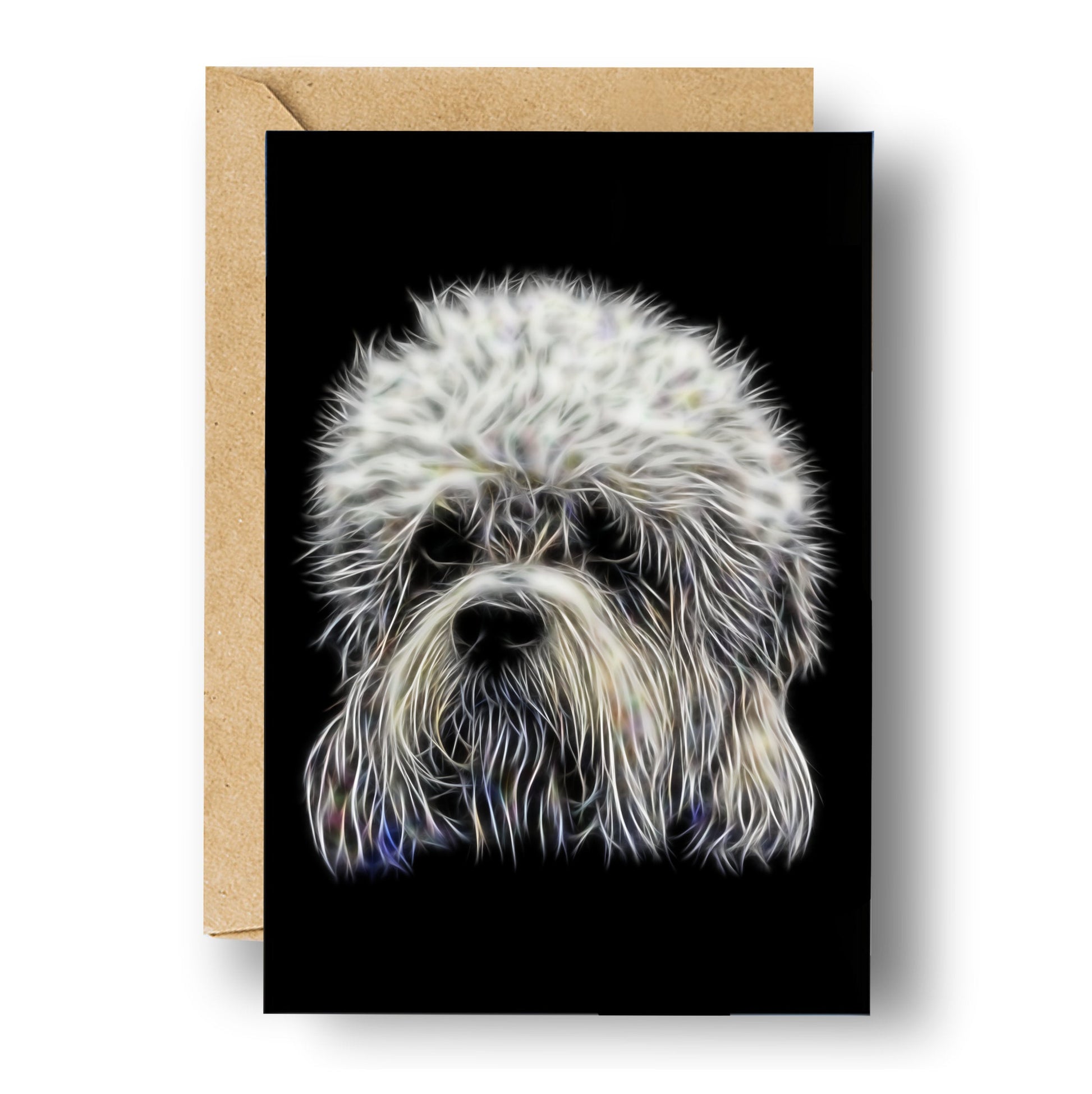 Dandie Dinmont Terrier Greeting Card with Stunning Fractal Art Design