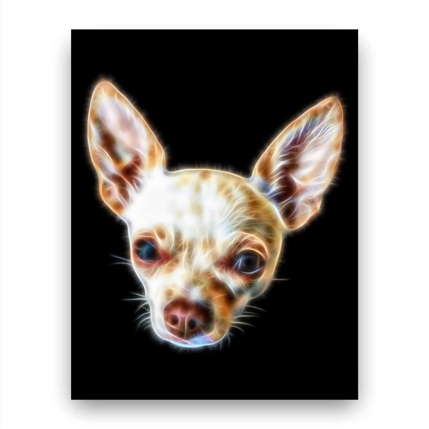 Cream Chihuahua Print with Stunning Fractal Art Design. Various Sizes Available