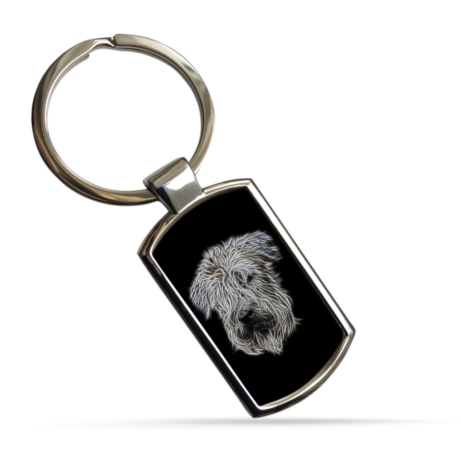 Wheaten Terrier Keychain with Stunning Fractal Art Design