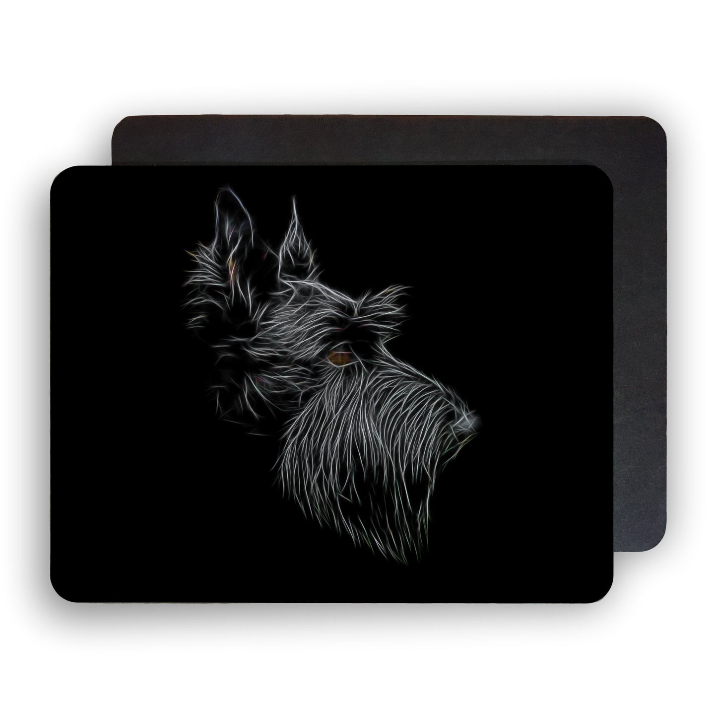 Scottish Terrier Placemats with Stunning Fractal Art Design. Set of Two.