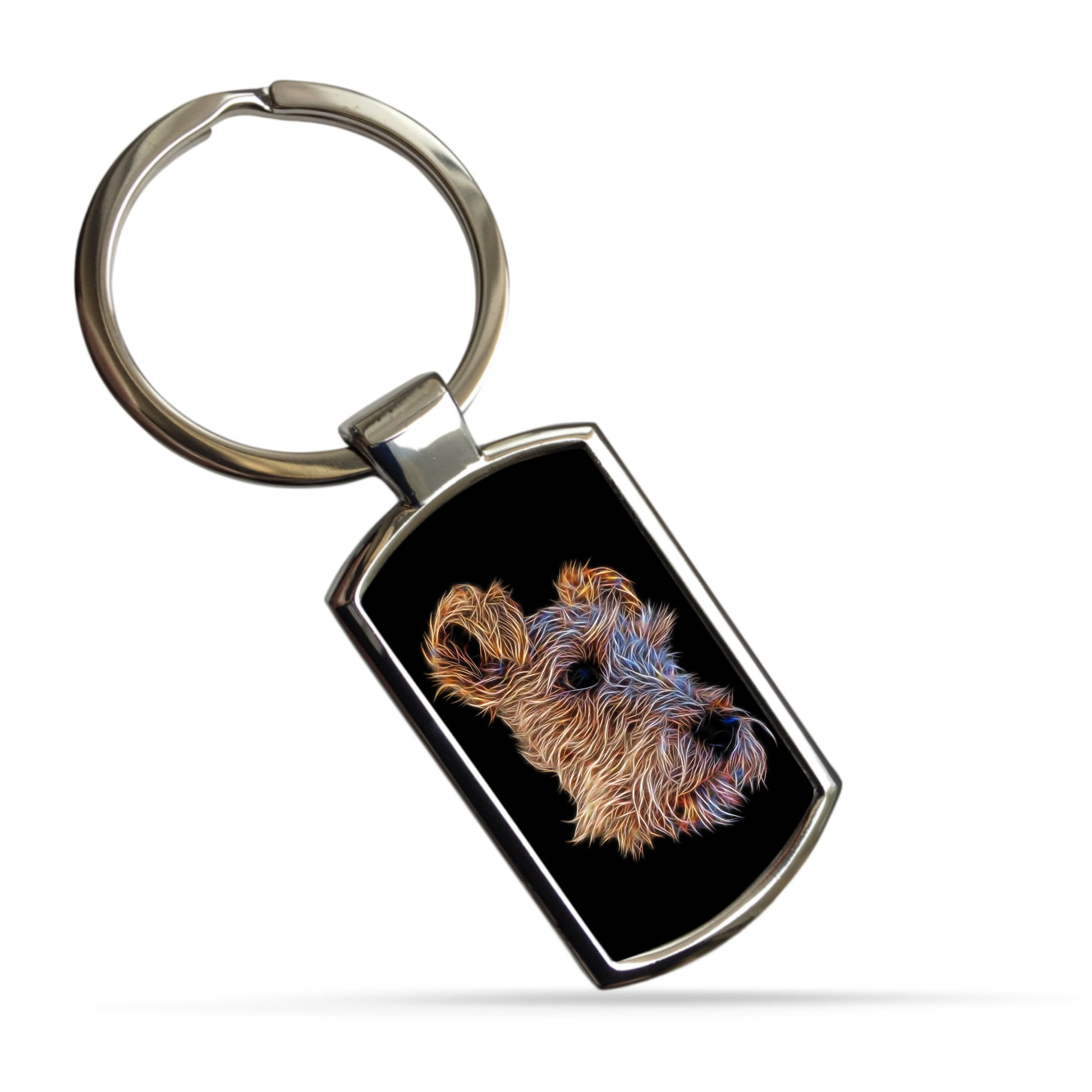 Lakeland Terrier Keychain with Stunning Fractal Art Design