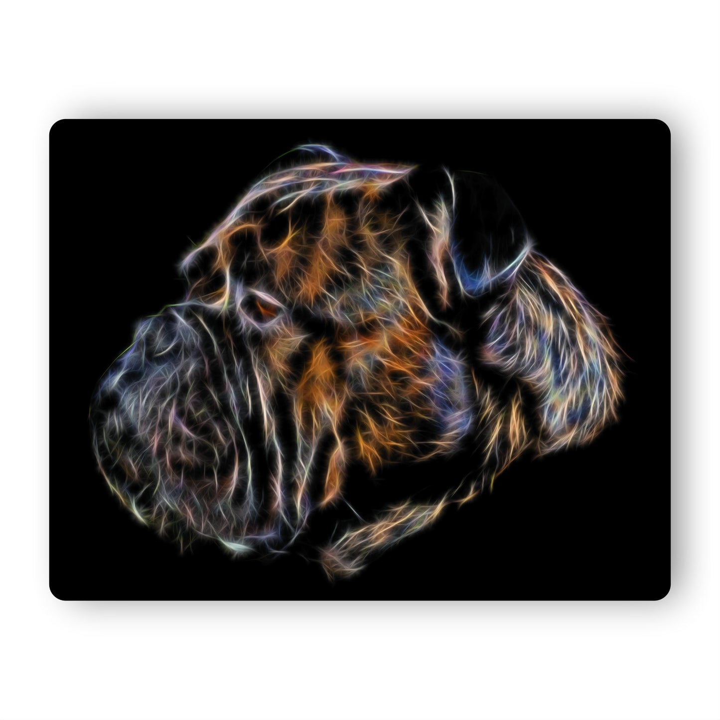 Brindle Bullmastiff Metal Wall Plaque with Stunning Fractal Art Design