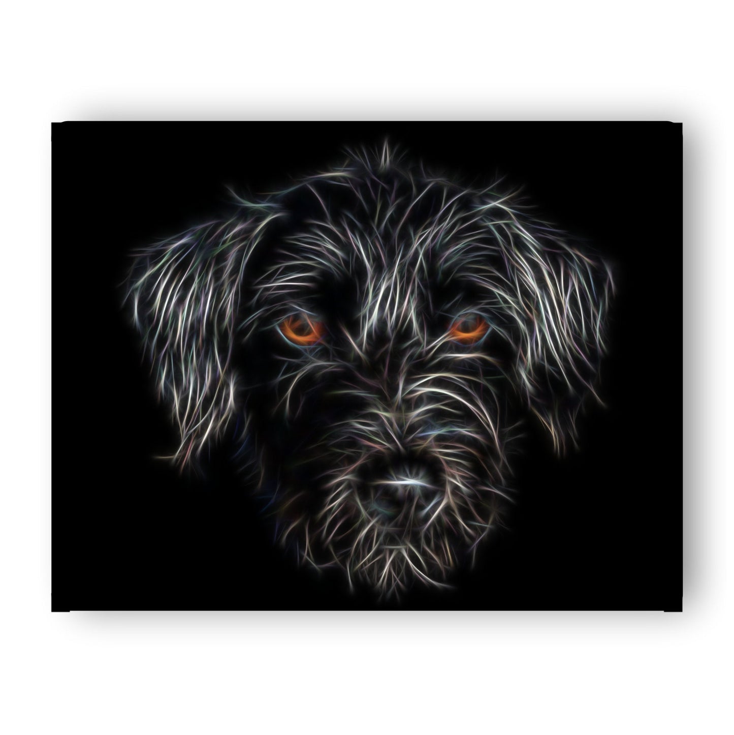 Black Jackapoo Print with Stunning Fractal Art Design. Various Sizes Available