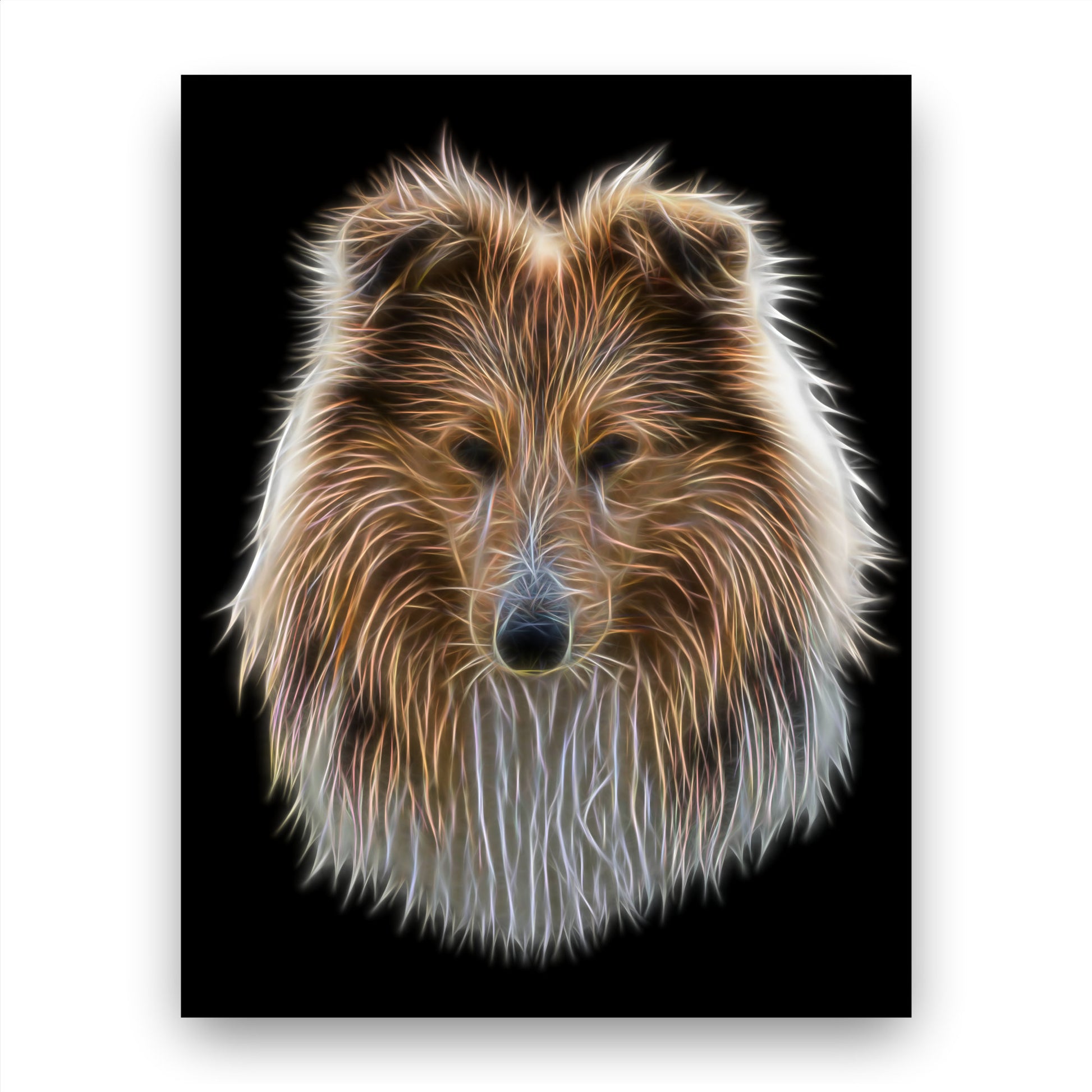 Shetland Sheepdog Print with Stunning Fractal Art Design. Various Sizes Available
