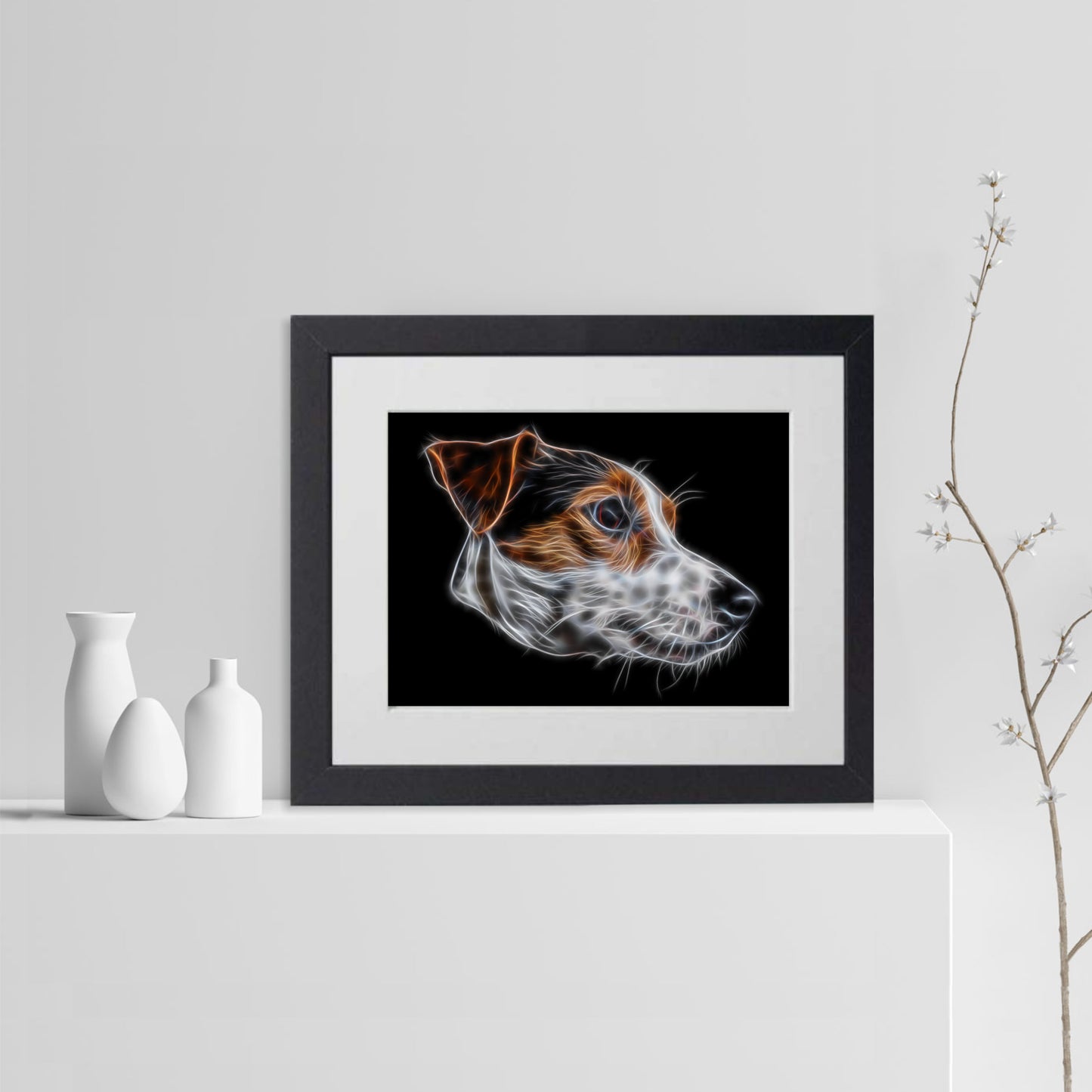 Jack Russell Print with Stunning Fractal Art Design. Various Sizes Available