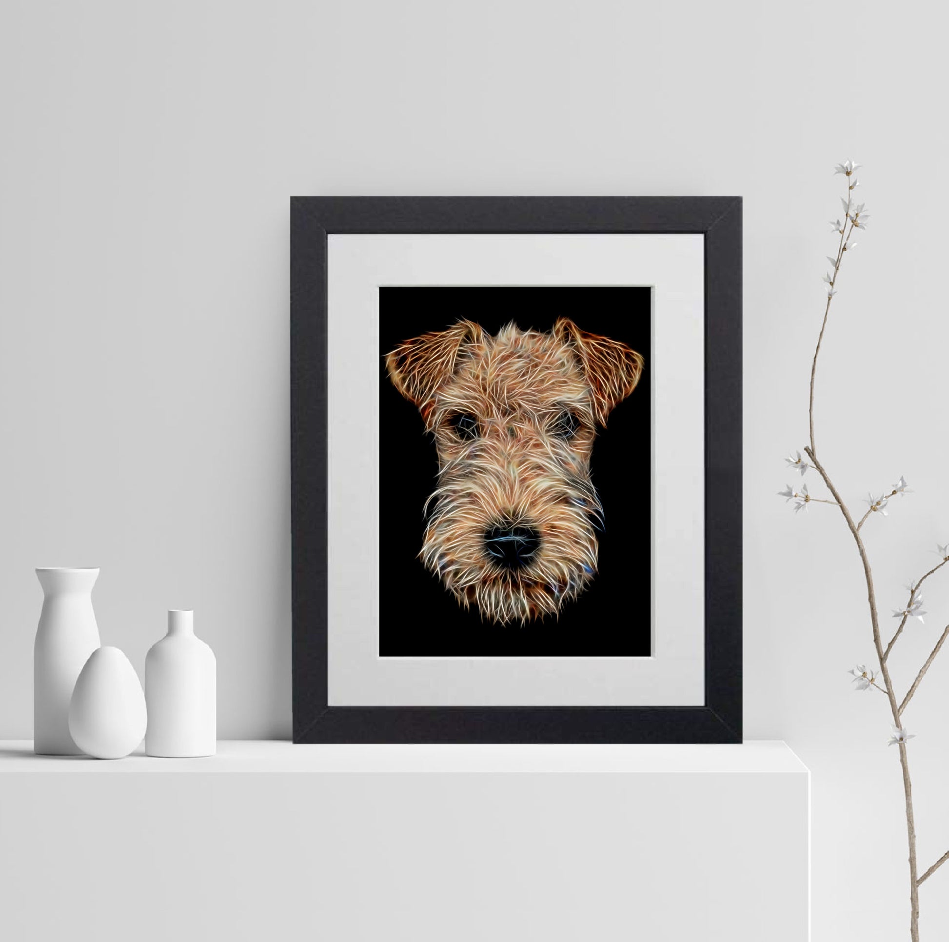 Lakeland Terrier Print with Stunning Fractal Art Design. Various Sizes Available
