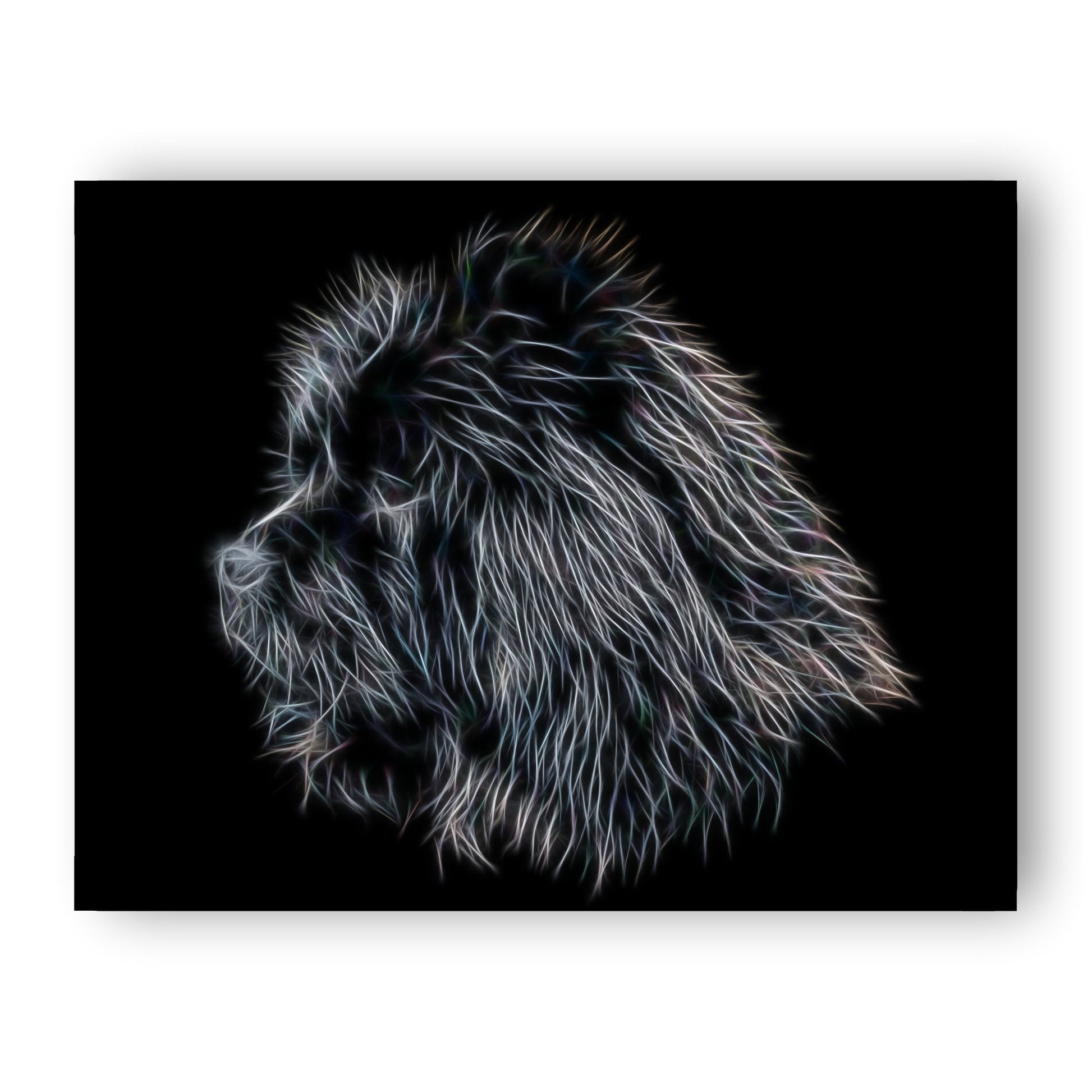 Black Chow Chow Print with Stunning Fractal Art Design. Various Sizes Available